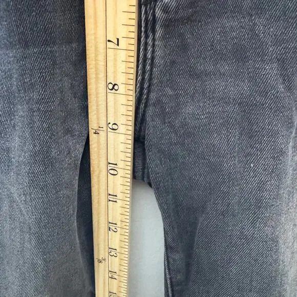 Driftwood Colette Jeans 26 Black Embroidered Side Stripe Boho Frayed Hem Denim‎ - Picture 10 of 15